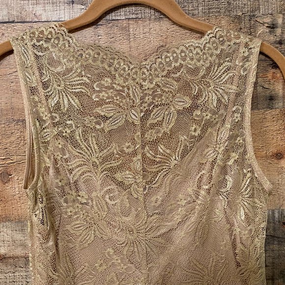 BCBG Max Azria Gold Lace Slip Dress Size 2- Stunning! NWT - Picture 8 of 13